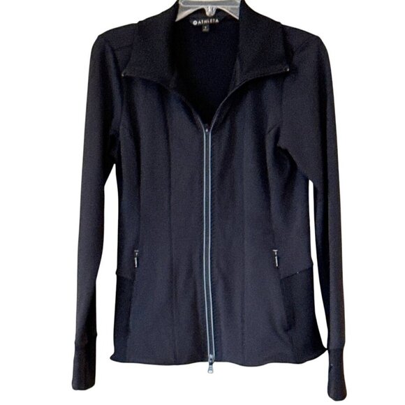 Athleta Women's Ridge Zip Front Jacket Black Front Zip Stretch Size S - Picture 2 of 7